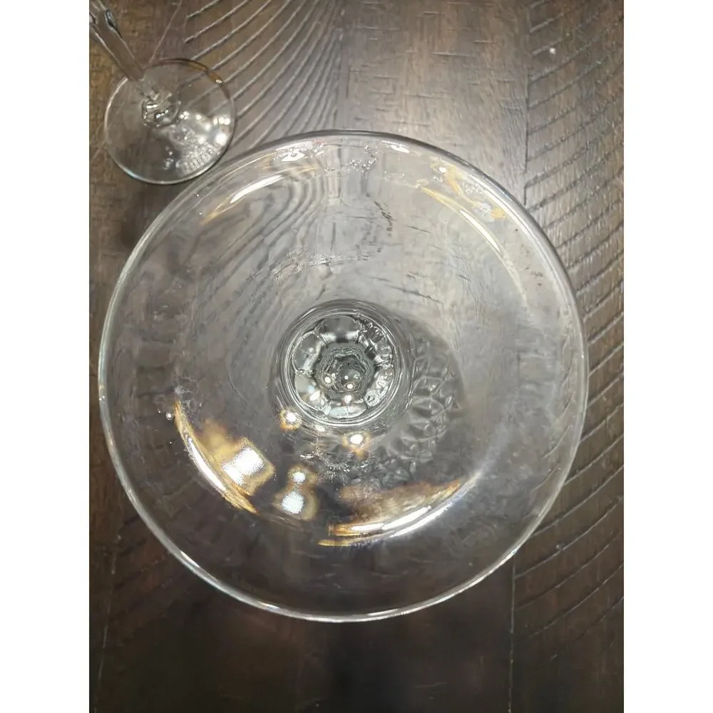 Set of 3 Vintage Cut Glass Wine Goblets Fan Starburst Pattern Elegant Stemware